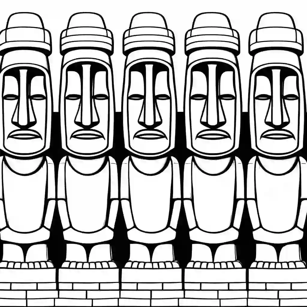 Easter Island Statues coloring pages